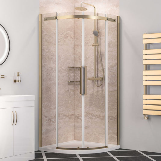 Eastbrook Corniche 2000 Quadrant Shower Enclosure 900x900mm Brushed Brass | 49.3217