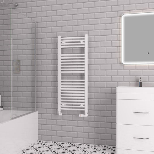 Eastbrook Curved Biava 1118 x 450mm Towel Multirail Gloss White | 41.0302
