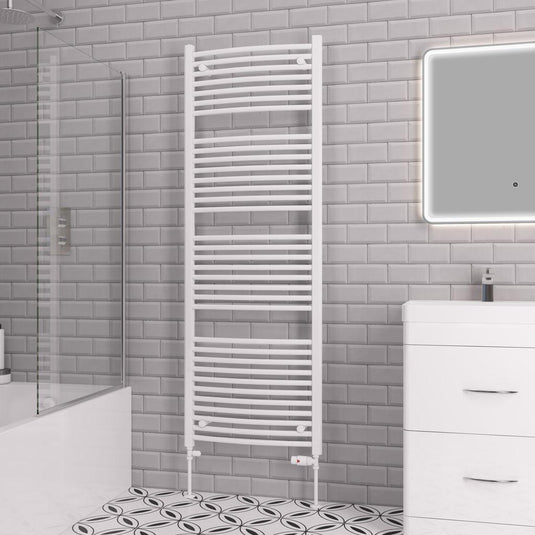 Eastbrook Curved Biava 1720 x 600mm Towel Multirail Gloss White | 41.0306