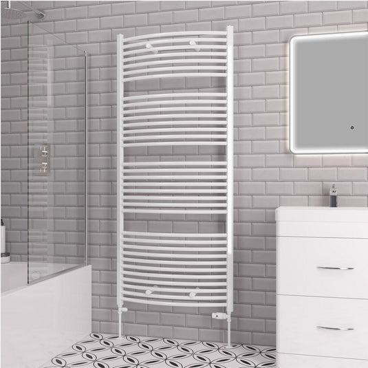 Eastbrook Curved Biava 1720 x 750mm Towel Multirail Gloss White | 41.0307