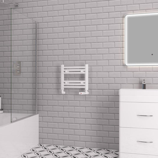 Eastbrook Curved Biava 360 x 400mm Towel Multirail Gloss White | 41.0298