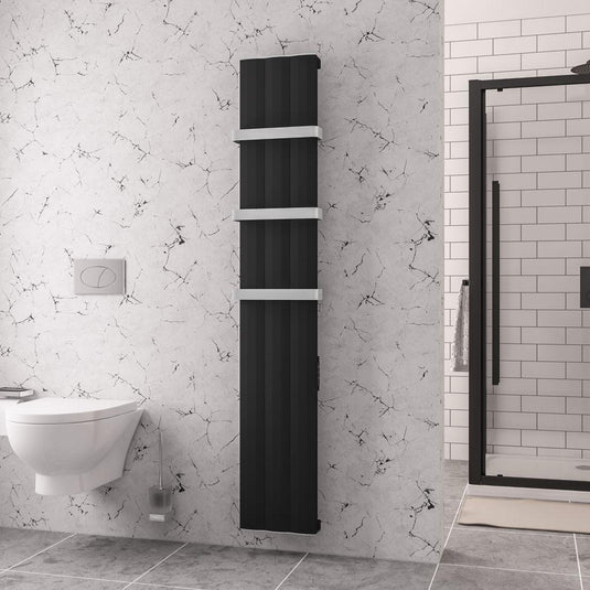 Eastbrook Derwent 1800 x 304mm Dry Element Aluminium Radiator Matt Black | 41.0497