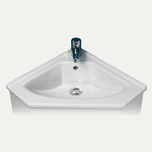 Eastbrook Diamante 450mm x 640mm Corner Basin 1TH White | 26.0086