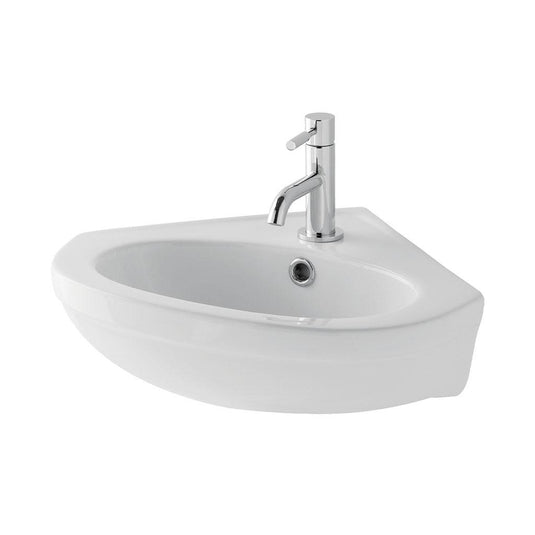 Eastbrook Dura 460 x 420mm Corner Basin 1TH (inc fixings) White | 26.0013