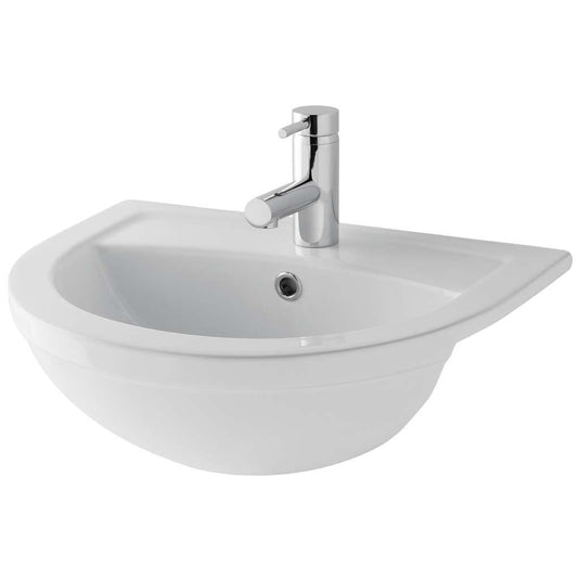Eastbrook Dura 510mm Semi Recessed Basin 1TH White | 26.0009