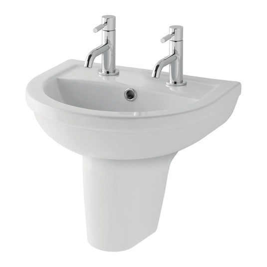 Eastbrook Dura Basin 450mm 2TH (inc fixings) White | 26.0026