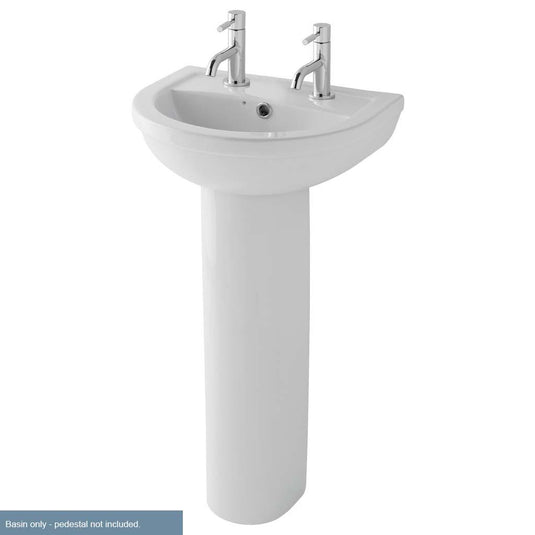 Eastbrook Dura Basin 500mm 2TH (inc fixings) White | 26.0025