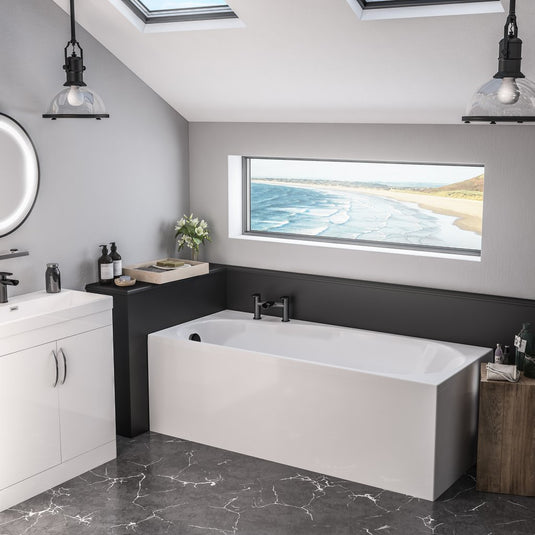 Eastbrook Fitzroy Single Ended RH 1700 x 750mm Beauforte Bath White | 42.1262