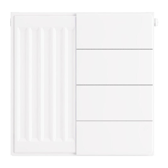 Eastbrook Flat Cover Plate with Lines 400 x 400mm Gloss White | 25.5077
