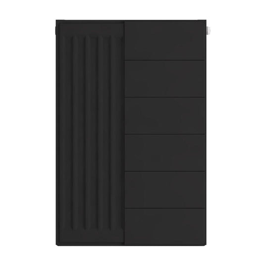 Eastbrook Flat Cover Plate with Lines 600 x 400mm Matt Black | 25.5128