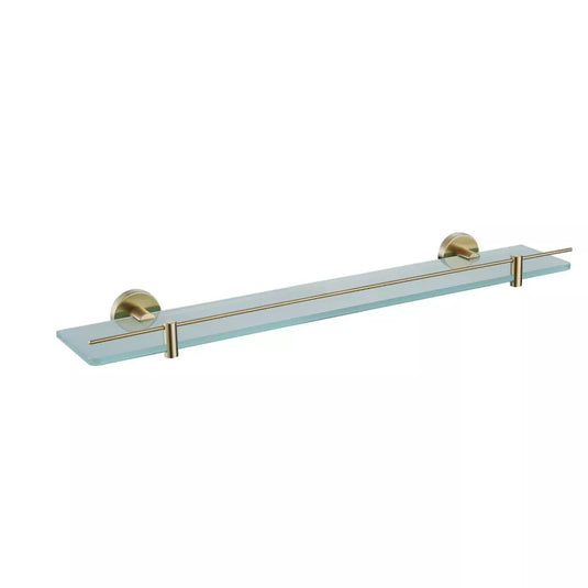 Eastbrook Genoa Glass Shelf With Barrier Brushed Brass | 52.086 - Envy Bathrooms Ltd