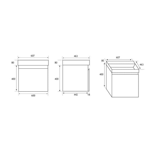 Eastbrook Gravina 600mm Single Drawer Wall Hung Unit White | 36.0060