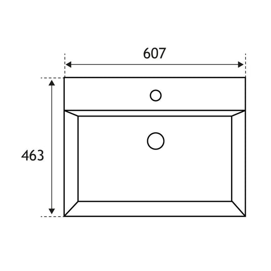 Eastbrook Gravina 600mm Wall Hung Basin (0TH) | 36.4018 - Envy Bathrooms Ltd
