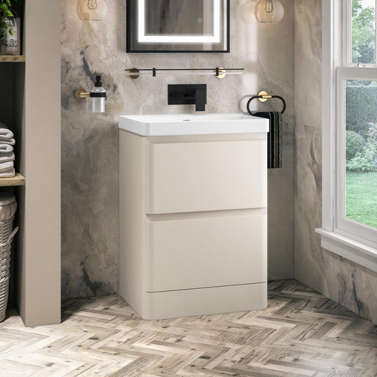 Eastbrook Grovely 600mm 2 Drawer Base Vanity Unit Cashmere | 37.2073