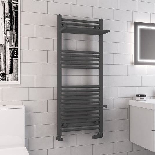 Eastbrook Haddenham Designer Towel Rail 1200mm x 500mm Matt Anthracite | 61.0070