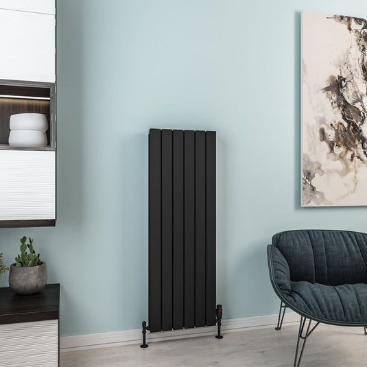 Eastbrook Hadleigh 1200 x 415mm Aluminium Radiator Matt Black | 86.0466