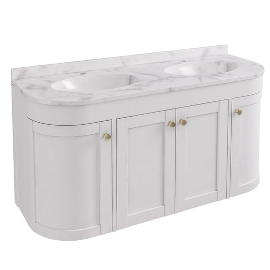 Eastbrook Hardwick 1200mm Double Bowl Wall Hung Vanity Unit Matt White | 36.2022