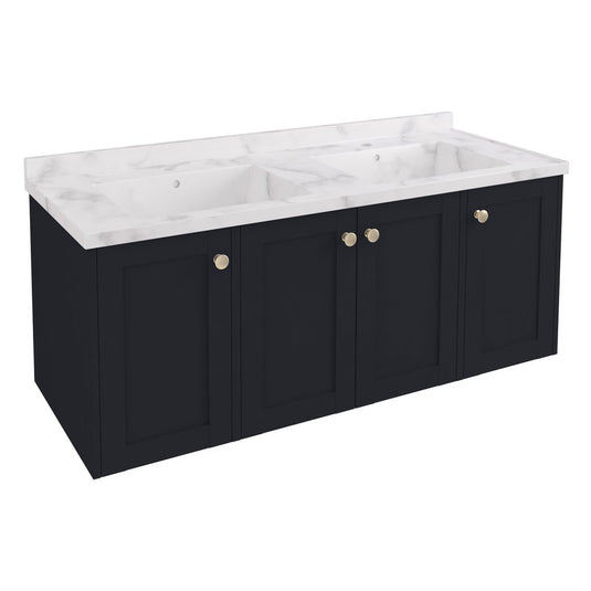 Eastbrook Hardwick 1200mm Straight Double Bowl Wall Hung Vanity Unit Matt Anthracite | 36.2065