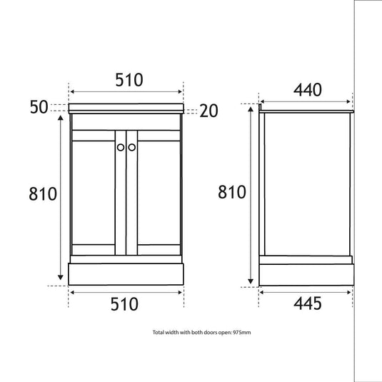 Eastbrook Hardwick 500mm Traditional Vanity Unit Matt Anthracite | 36.0004