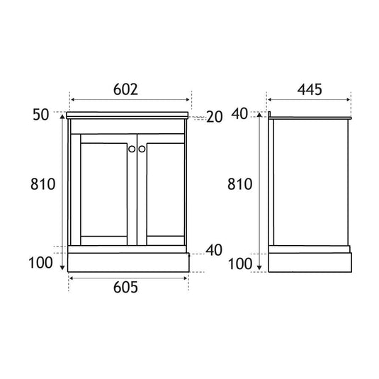 Eastbrook Hardwick 600mm Corner Cabinet (LH) Matt Anthracite | 36.0010