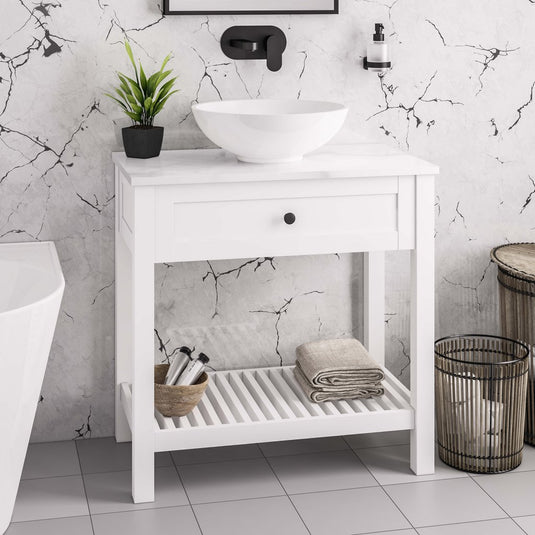 Eastbrook Hardwick 800mm Floor Standing Washstand Matt White | 36.2025