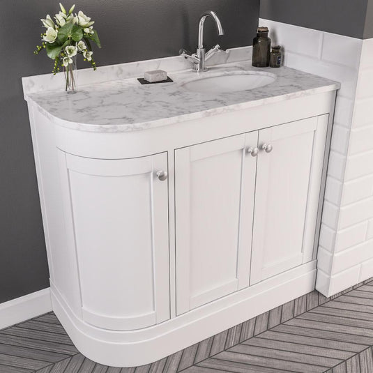 Eastbrook Hardwick 900mm Quartz Corner Basin (RH) White | 36.4006