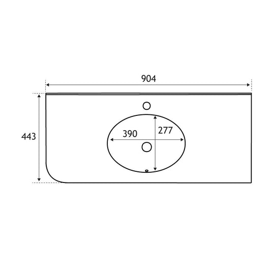 Eastbrook Hardwick 900mm Quartz Corner Basin (RH) White | 36.4006