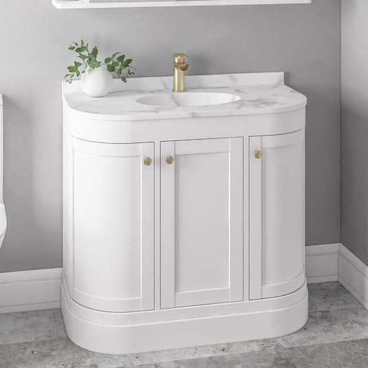 Eastbrook Hardwick 900mm Single Bowl Floor Standing Vanity Unit Matt White | 36.2066