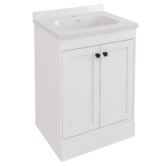 Eastbrook Hardwick Straight 600mm Floorstanding Vanity Unit Matt White | 36.2034