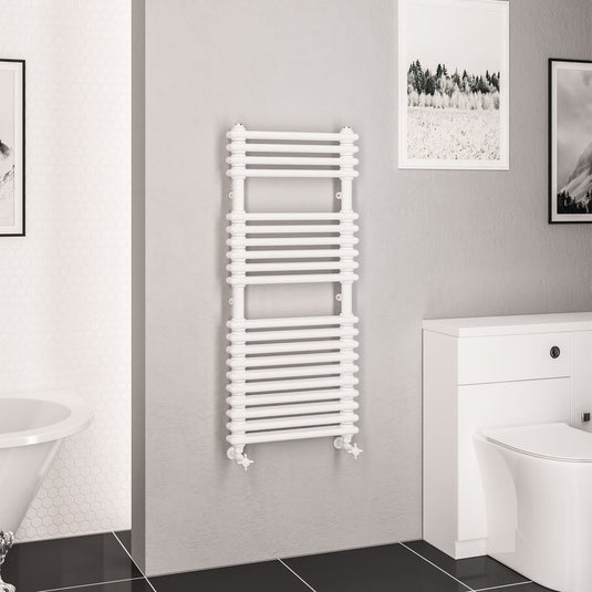 Eastbrook Imperia 2 1140 x 500mm Column Towel Multirail Gloss White | 41.0817