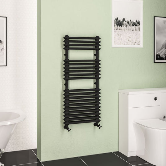 Eastbrook Imperia 2 1140 x 500mm Column Towel Multirail Matt Black | 41.0833