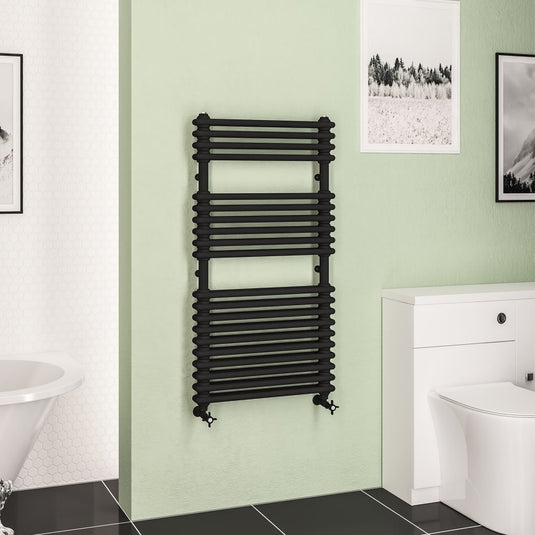 Eastbrook Imperia 2 1140 x 600mm Column Towel Multirail Matt Black | 41.0836