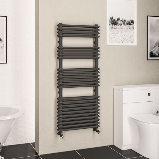Eastbrook Imperia 2 1430 x 600mm Column Towel Multirail Matt Anthracite | 41.0829