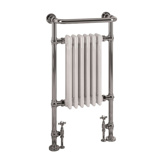 Eastbrook Isbourne Traditional 940 x 507mm Towel Radiator Chrome / Gloss White | 41.0806
