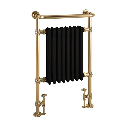 Eastbrook Isbourne Traditional 940 x 600mm Towel Radiator Brushed Brass/Matt Black | 41.1031