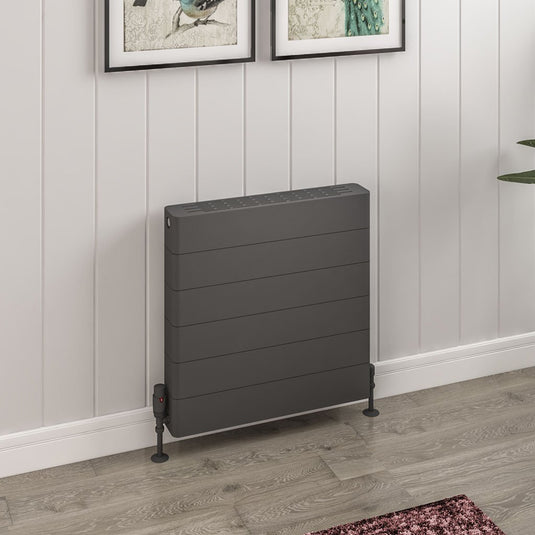 Eastbrook Keynsham Type 22 600 x 600mm Panel Radiator with Lined Designer Cover Matt Anthracite | 25.7023