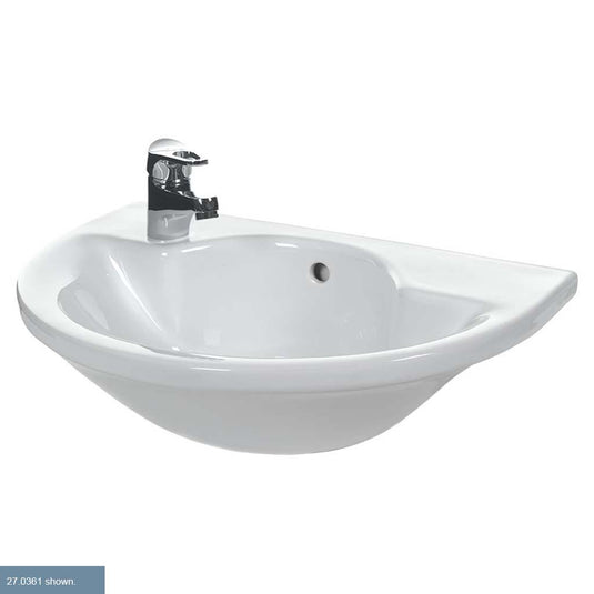 Eastbrook Kompact 570mm Reduced Depth Semi Recessed Basin 2TH White | 27.9361
