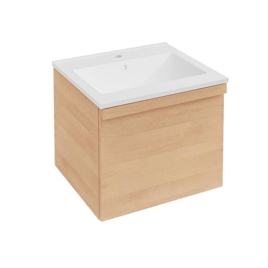 Eastbrook Kydbrook 500mm Wall Hung Single Drawer Vanity Unit Light Oak | 72.0010