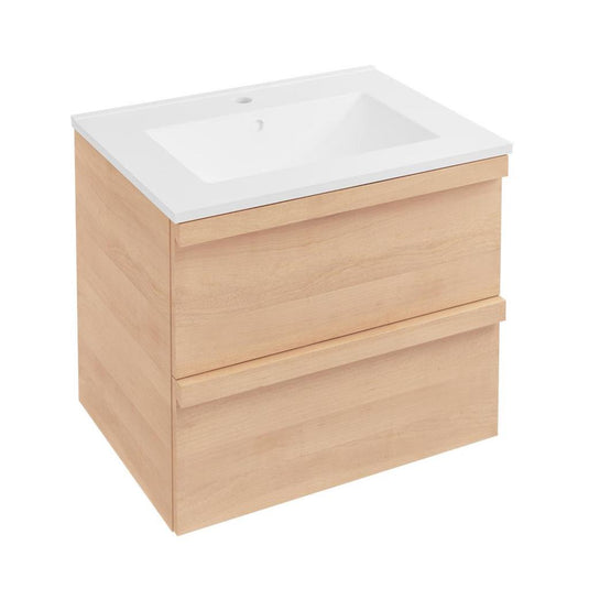 Eastbrook Kydbrook 600mm Wall Hung Drawer Vanity Unit Light Oak | 72.0009