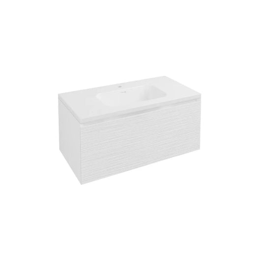 Eastbrook Langley 90cm Wall Hung Vanity Unit Matt White | 120.2002 - Envy Bathrooms Ltd