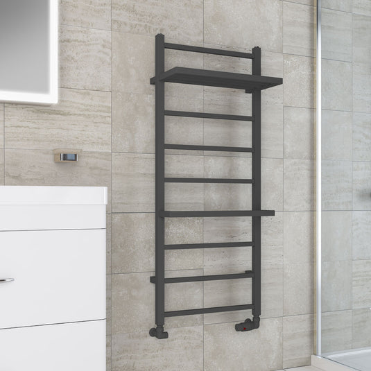 Eastbrook Launton Designer Towel Rail 1200mm x 500mm Matt Anthracite | 61.0064