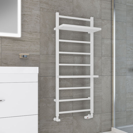 Eastbrook Launton Designer Towel Rail 1200mm x 500mm Matt White | 61.0062