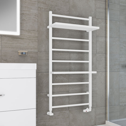 Eastbrook Launton Designer Towel Rail 1200mm x 600mm Matt White | 61.0063