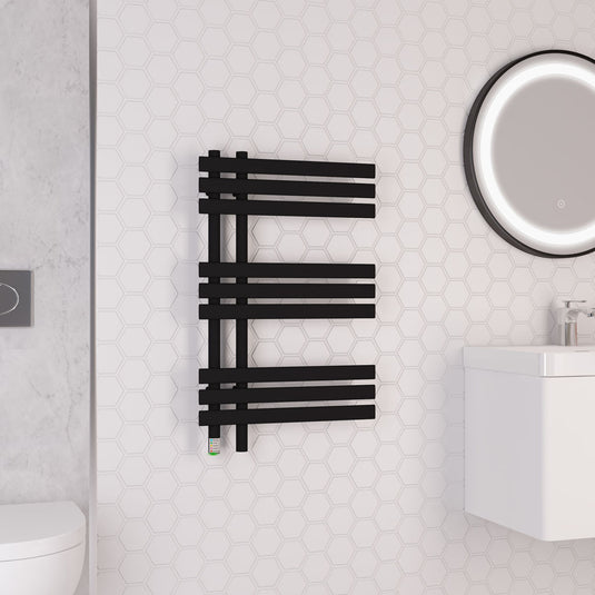 Eastbrook Loddon 800 x 500mm Dry Element Towel Rail Matt Black | 47.0035
