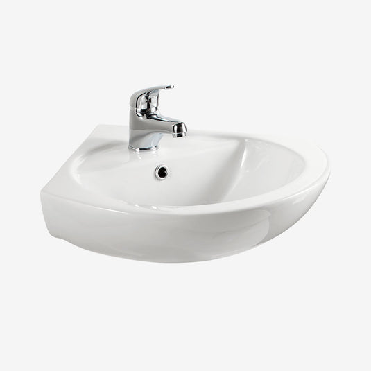 Eastbrook Loire 400 560mm x 410mm Ceramic Corner Basin (1TH) White | 75.0007
