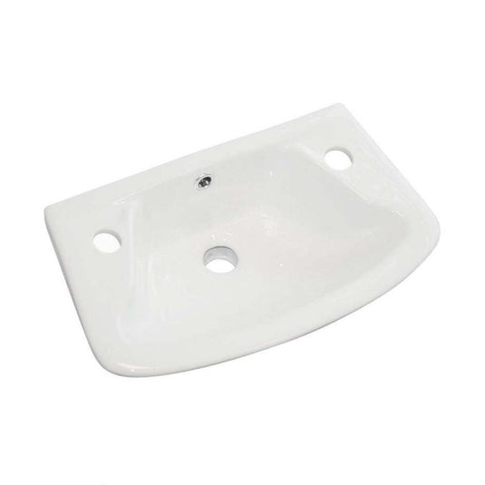 Eastbrook Loire 460mm x 270mm Ceramic Cloakroom Basin with Overflow (2TH) White | 75.0019