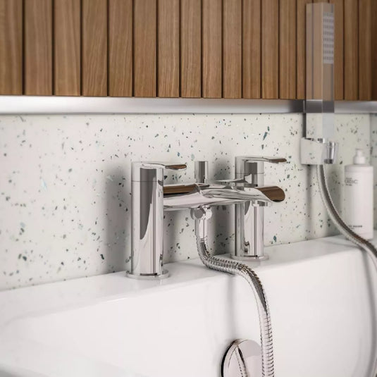 Eastbrook Lyneham Bath Shower Mixer Tap with Handset, Hose & Holder Kit Chrome | 93.1063 - Envy Bathrooms Ltd