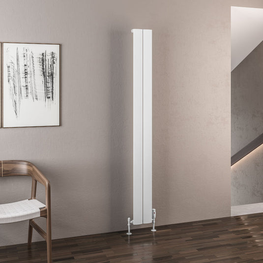 Eastbrook Malmesbury 1800 x 185mm Aluminium Radiator Matt White | 89.0277