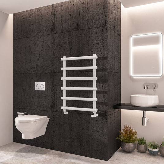 Eastbrook Marlow 850 x 600mm Towel Rail Matt White | 89.0501