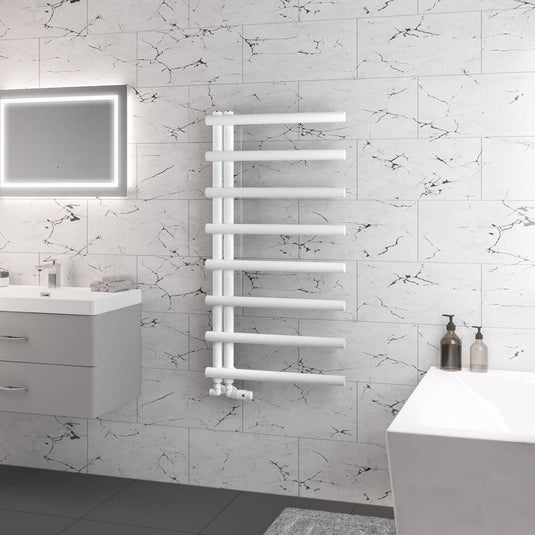Eastbrook Marlow E-Style 1150 x 600mm Towel Rail Matt White | 89.0810